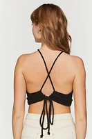 Crochet Crisscross Halter Crop Top