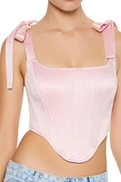 Satin Tie-Strap Corset Top