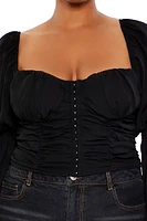 Plus Ruched Sweetheart Top