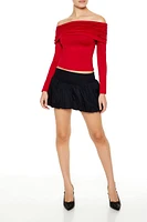 Bubble-Hem Mini Skirt