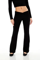 Mid-Rise V-Cut Flare Pants