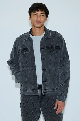 Stitched Mineral Wash Denim Jacket