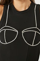 Rhinestone Bustier Tank Top