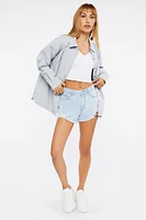Dolphin-Hem Buttoned Shacket