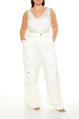 Plus Wide-Leg Cargo Pants