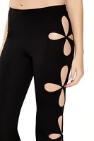 Floral Cutout Flare Pants