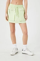 Poplin Zip-Pocket Mini Skirt