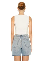 Plunging Split-Hem Crop Top