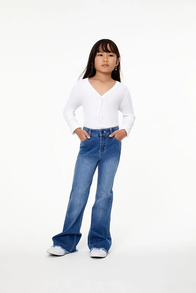 Girls Frayed Flare-Leg Jeans (Kids)