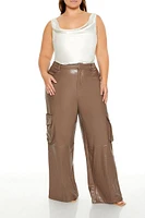 Plus Faux Leather Cargo Pants
