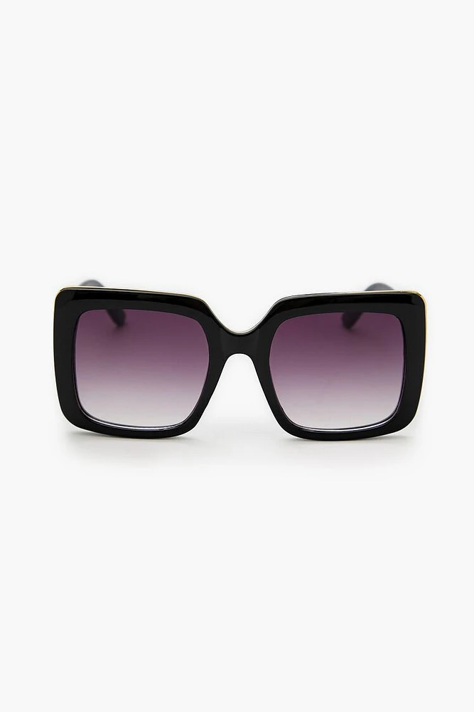 Metallic-Trim Square Sunglasses