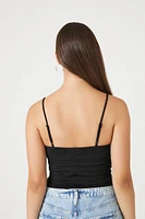 Ruched V-Neck Cami Bodysuit