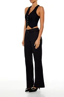 Belted Flare High-Rise Pants