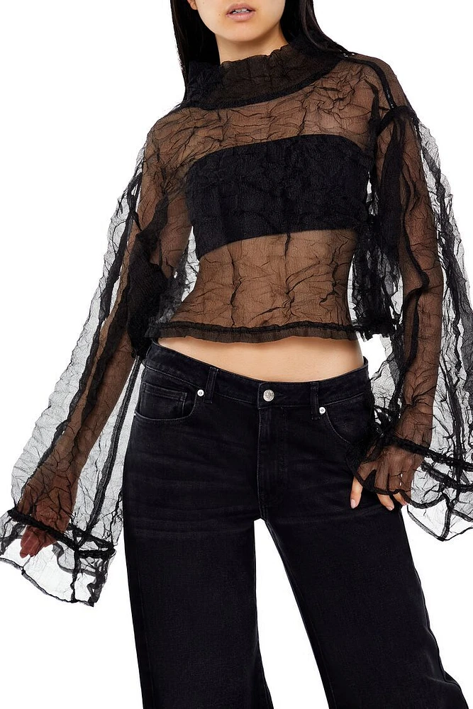 Sheer Organza Crop Top