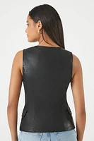 Sleeveless Faux Leather Top