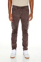 Distressed Mid-Rise Cargo Jeans