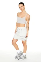 Toggle Drawstring Cargo Mini Skirt