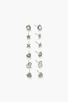 Assorted Rhinestone Stud Earring Set