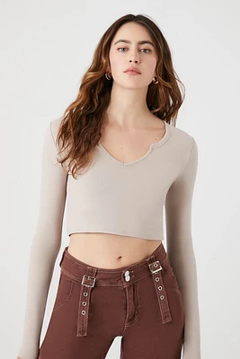 Split-Neck Crop Top