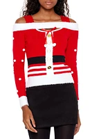 Santa Open-Shoulder Sweater