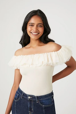 Ruffle-Trim Off-the-Shoulder Bodysuit