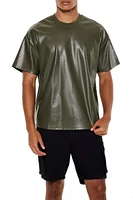 Geo Chevron Faux Leather Tee