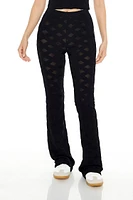 Sheer Lattice Flare Pants