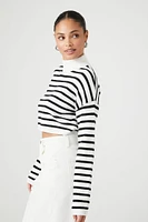 Striped Sweater-Knit Crop Top