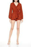 Ruffle Wrap Skort Romper