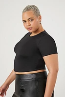 Plus Fitted Cropped Crew Tee