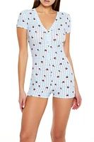 Gingham Cherry Pajama Romper