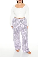 Plus Pinstriped Pajama Pants