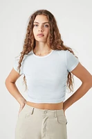 Mineral Wash Ruched Cropped Tee