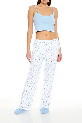 Ditsy Floral Print Pajama Pants