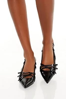 Buckled Pointed-Toe Kitten Heels