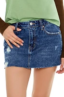 Frayed Denim Mini Skirt