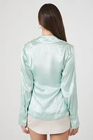 Satin Trumpet-Sleeve Shirt