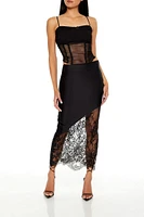 Eyelash Lace Midi Skirt