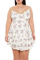 Plus Tiered Floral Mini Dress