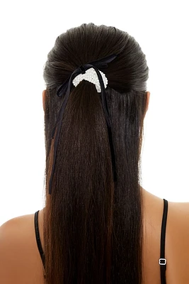 Faux Pearl Bow Hair Tie