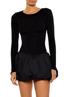 Cutout Bubble-Hem Mini Dress