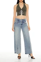 Halter Lace-Up Crop Top
