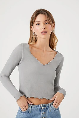 Lettuce-Edge Long-Sleeve Top