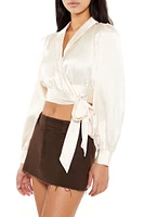 Satin Wrap Crop Top