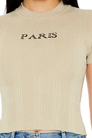 Paris Graphic Sweater-Knit Tee