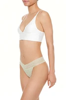 Lace-Trim Floral Thong Panties