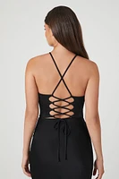 Lace-Up Cropped Cami