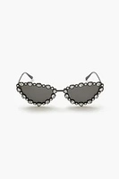 Faux Gem Cat-Eye Sunglasses