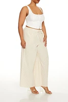 Plus Cotton Wide-Leg Pants