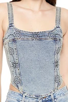 Studded Denim Crop Top